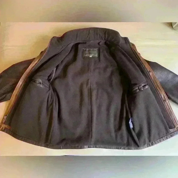 Castellon Men’s Leather Bomber Jacket 40 USA Made Wool Cashmere Flight Style - Picture 16 of 16